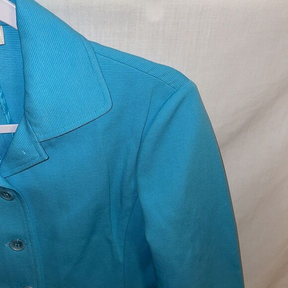Andre Oliver Fashion Jacket Women’s Size 4 Blue Button Up Pockets - Picture 4 of 12